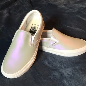 Iridescent Vans Slip Ons